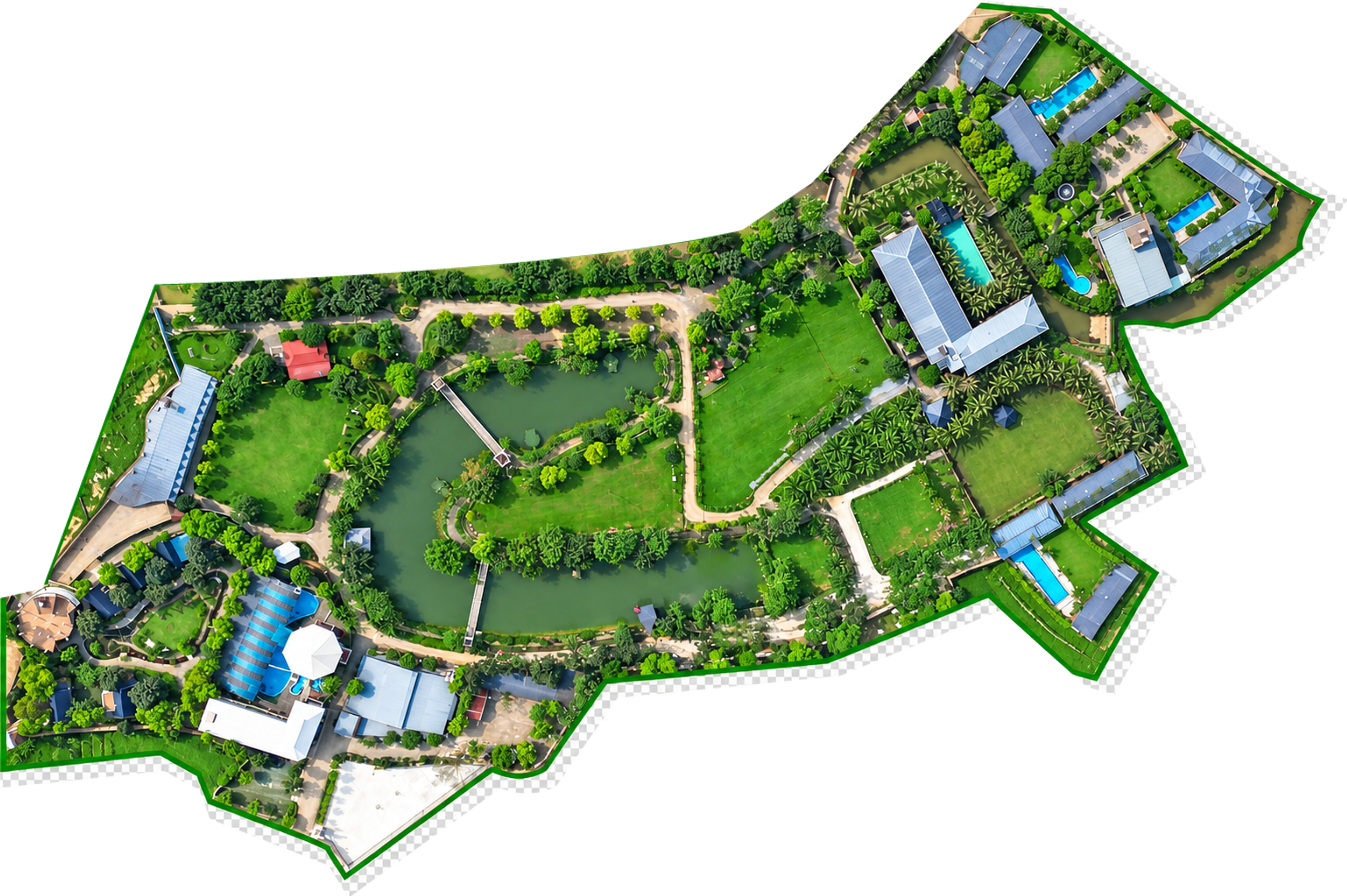 Sơ đồ tổng quan 10 ha của Flora Resort